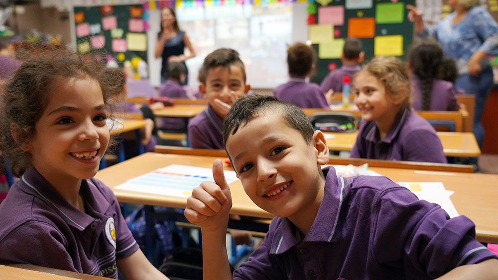 A photo of students in a classroom at Christ Episcopal School in Nazareth