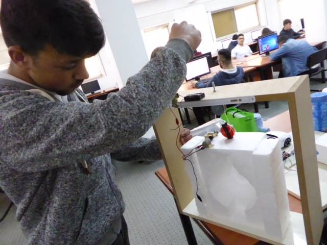 A student works on a design in the computer lab at ETVTC.