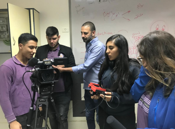 High school students at Christ Episcopal School in Nazareth learn video production in their fully-equipped media lab last fall.