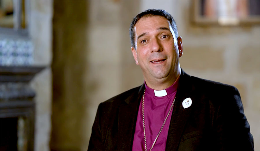 The Most Rev. Hosam Naoum, Anglican Archbishop in Jerusalem speaks in an interview.